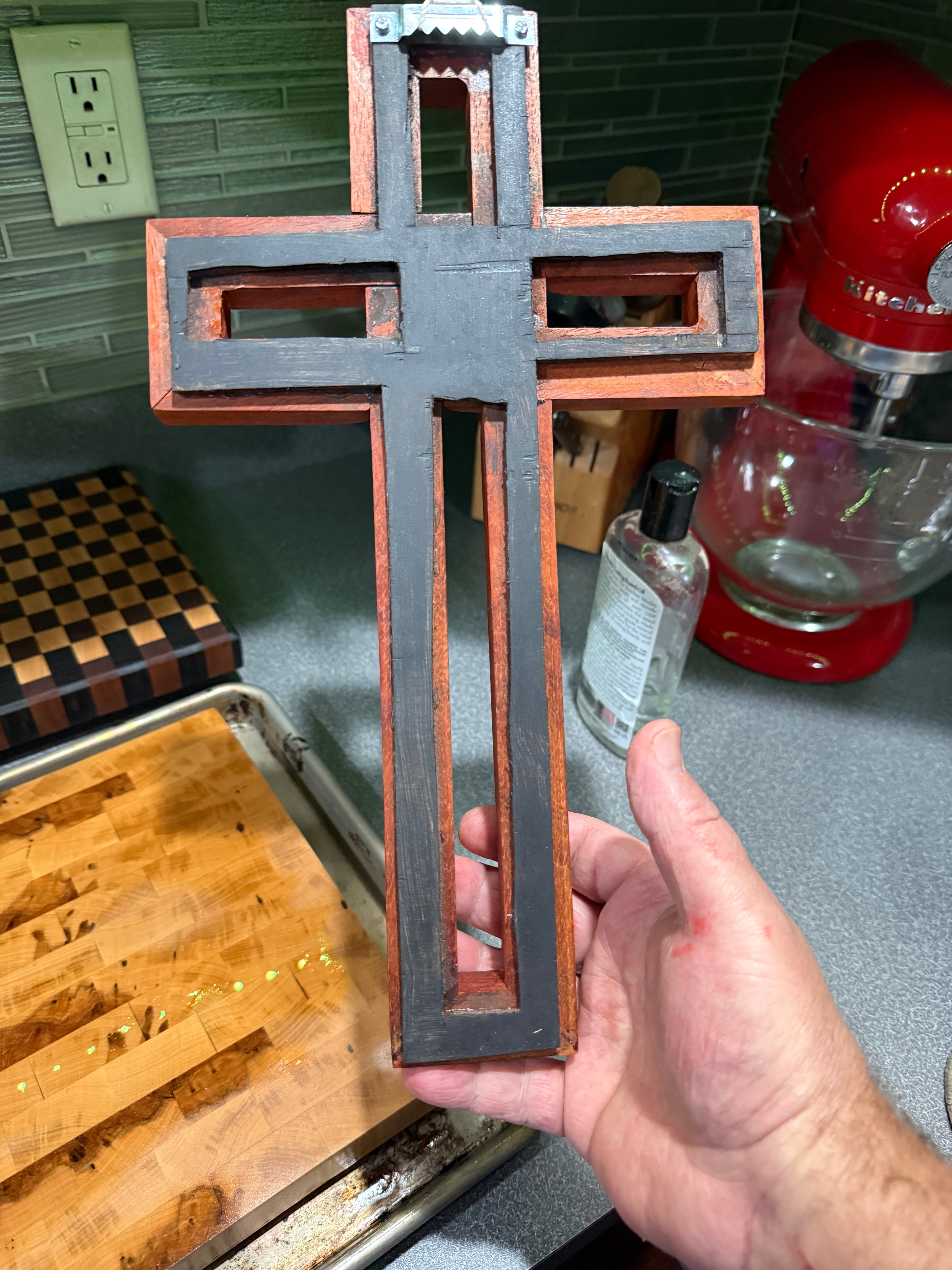 Padauk Wooden Cross Size 14 X 8 IN