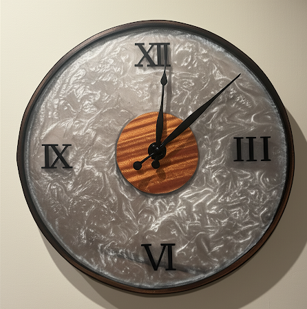 The "Lunar Tide" Epoxy Wood Wall Clock